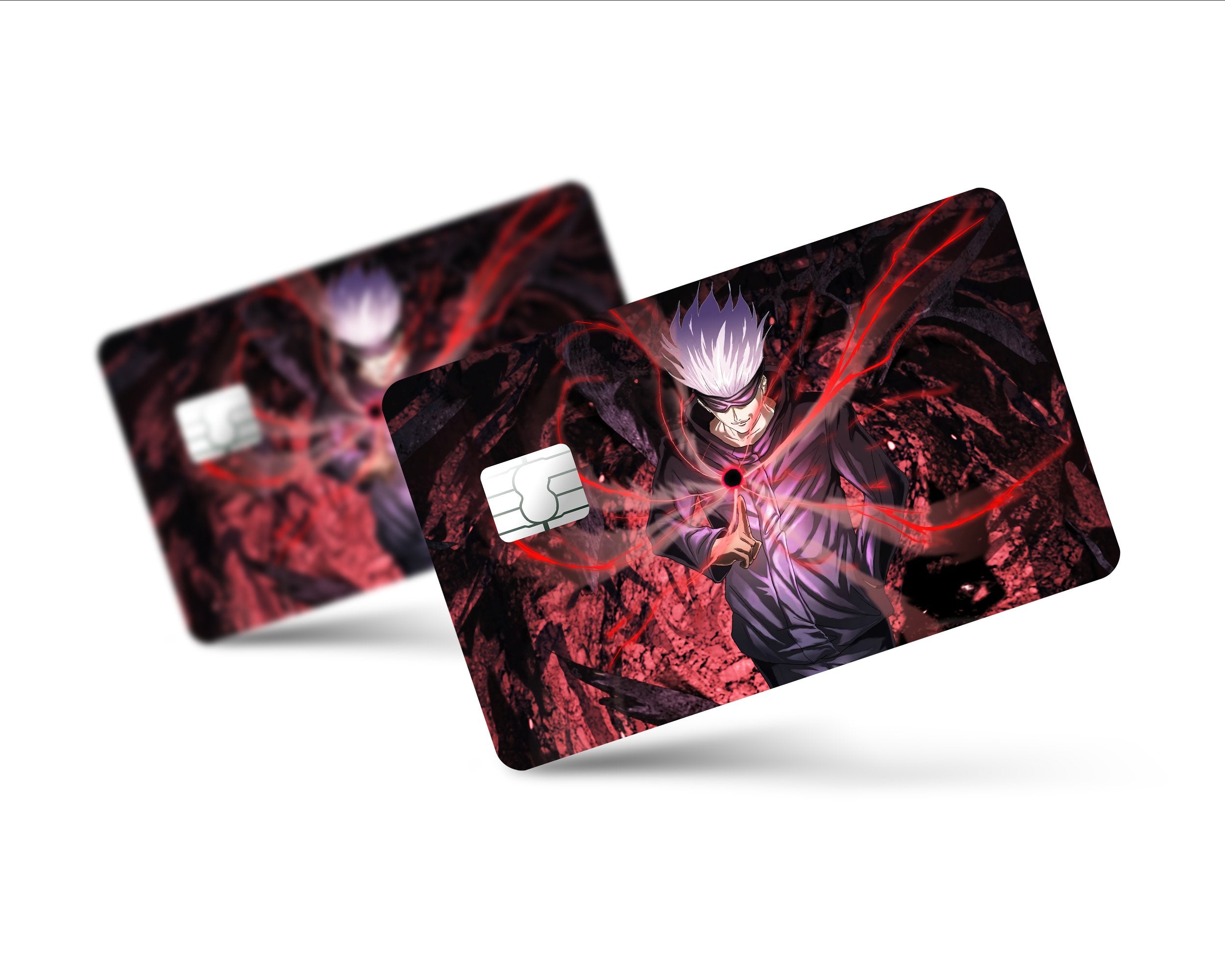 WeebNation Satoru Gojo - Jujutsu Kaisen - 4pcs Anime Card Sticker for Debit, Credit Card Skin - Cover and Personalize Bank Card - Tearproof