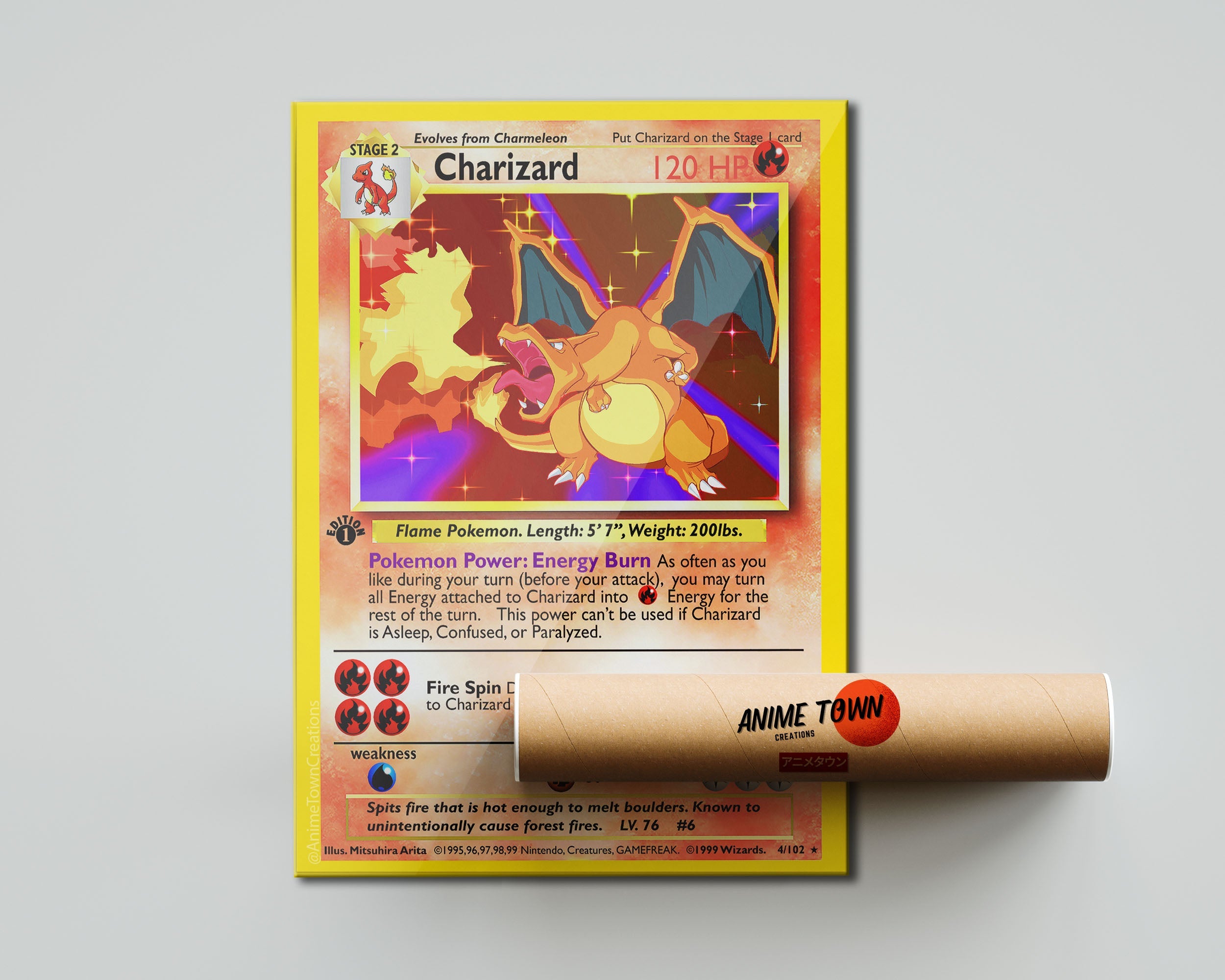 Charizard Pokemon Card Poster Poster – Anime Town Creations