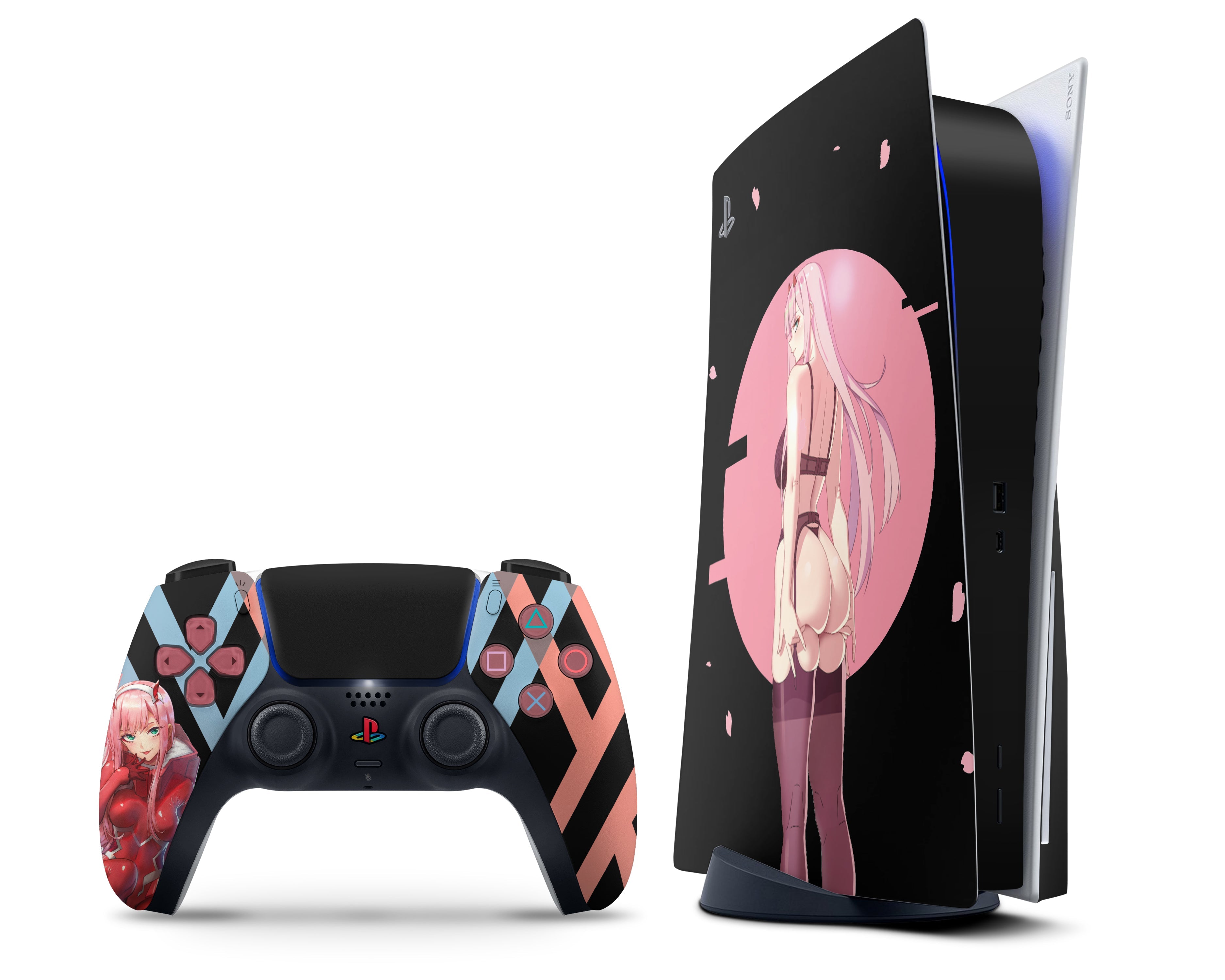 Zero Two Hot Pink PS5 PS5 Skin – Anime Town Creations