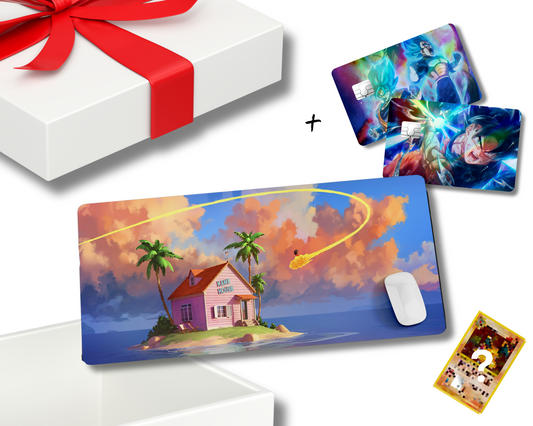 Dragon Ball Mouse Pad & Holographic Credit Card Bundle Skin Set