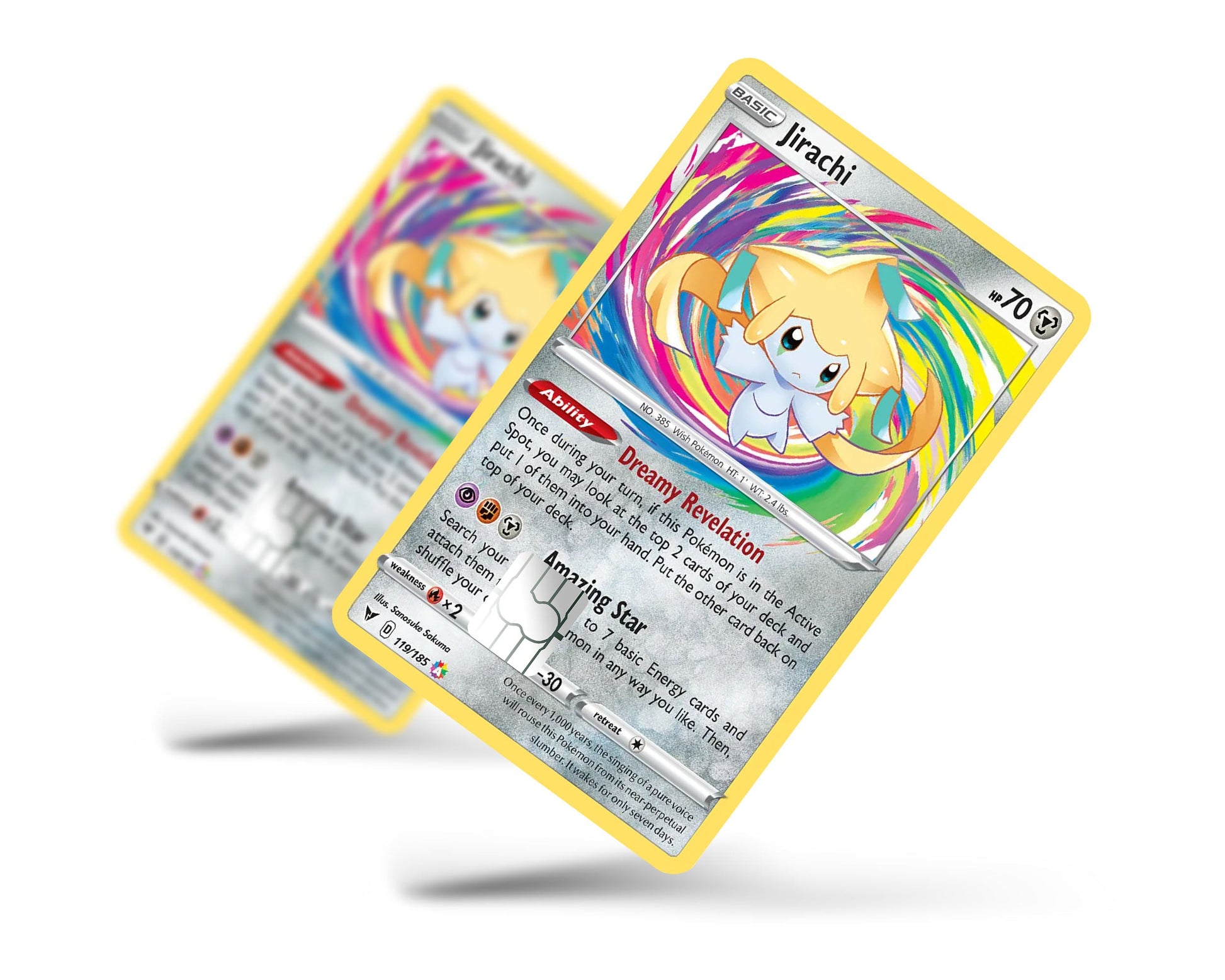 Anime Town Creations Credit Card Jirachi Pokemon Card Full Skins - Anime Pokemon Credit Card Skin