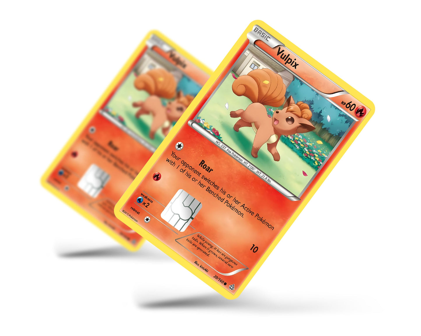 Anime Town Creations Credit Card Cute Vulpix Pokemon Card Full Skins - Anime Pokemon Credit Card Skin