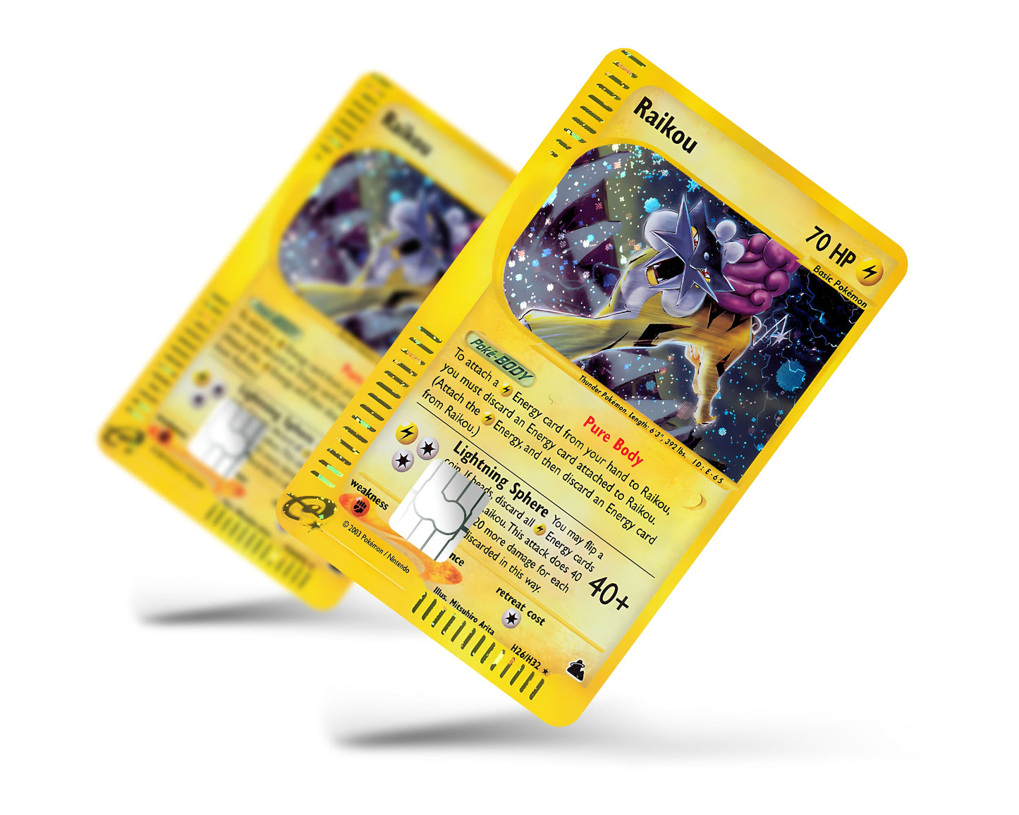 Anime Town Creations Credit Card Legendary Raikou Pokemon Card Full Skins - Anime Pokemon Credit Card Skin