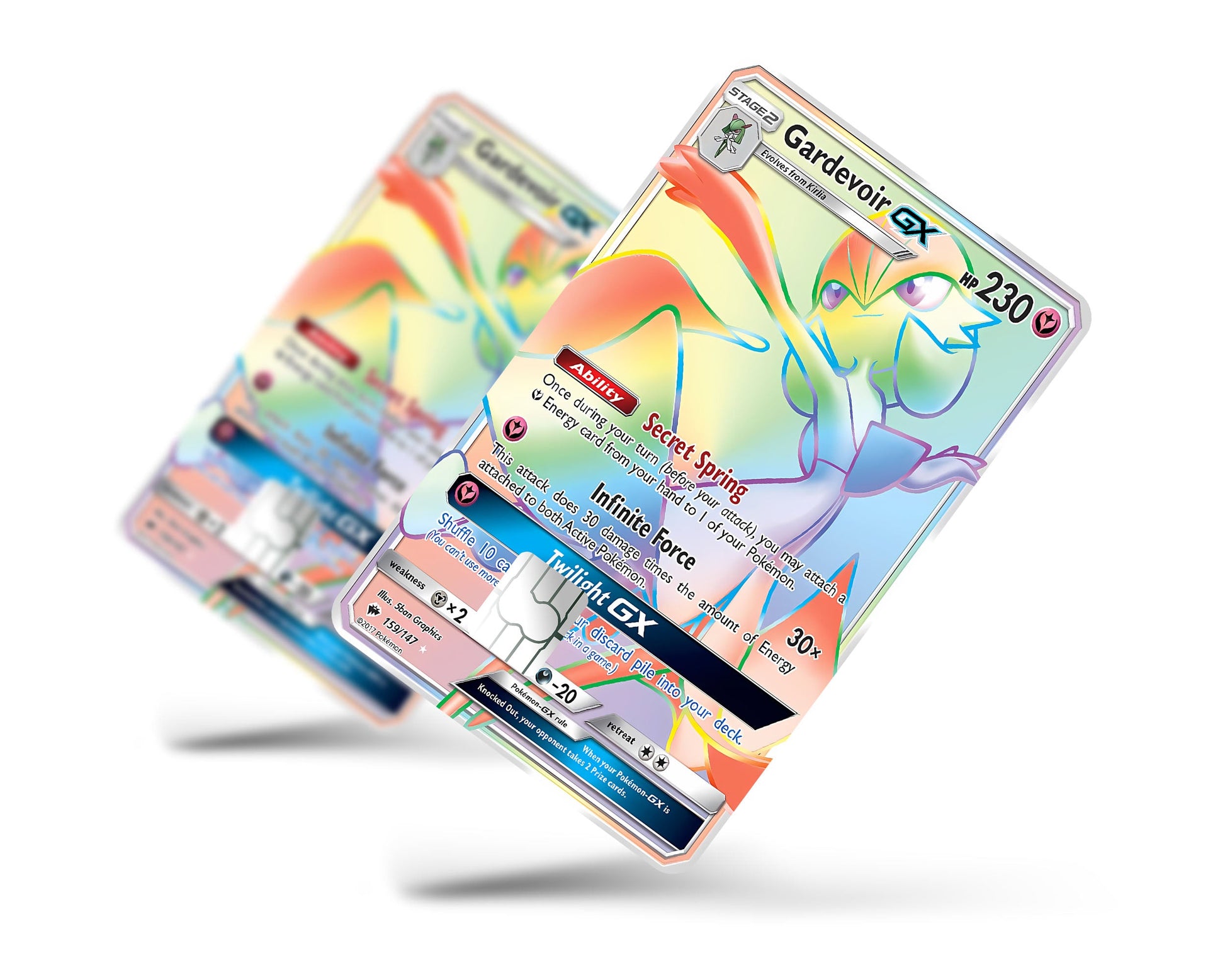 Anime Town Creations Credit Card Rainbow Gardevoir Pokemon Card Full Skins - Anime Pokemon Credit Card Skin