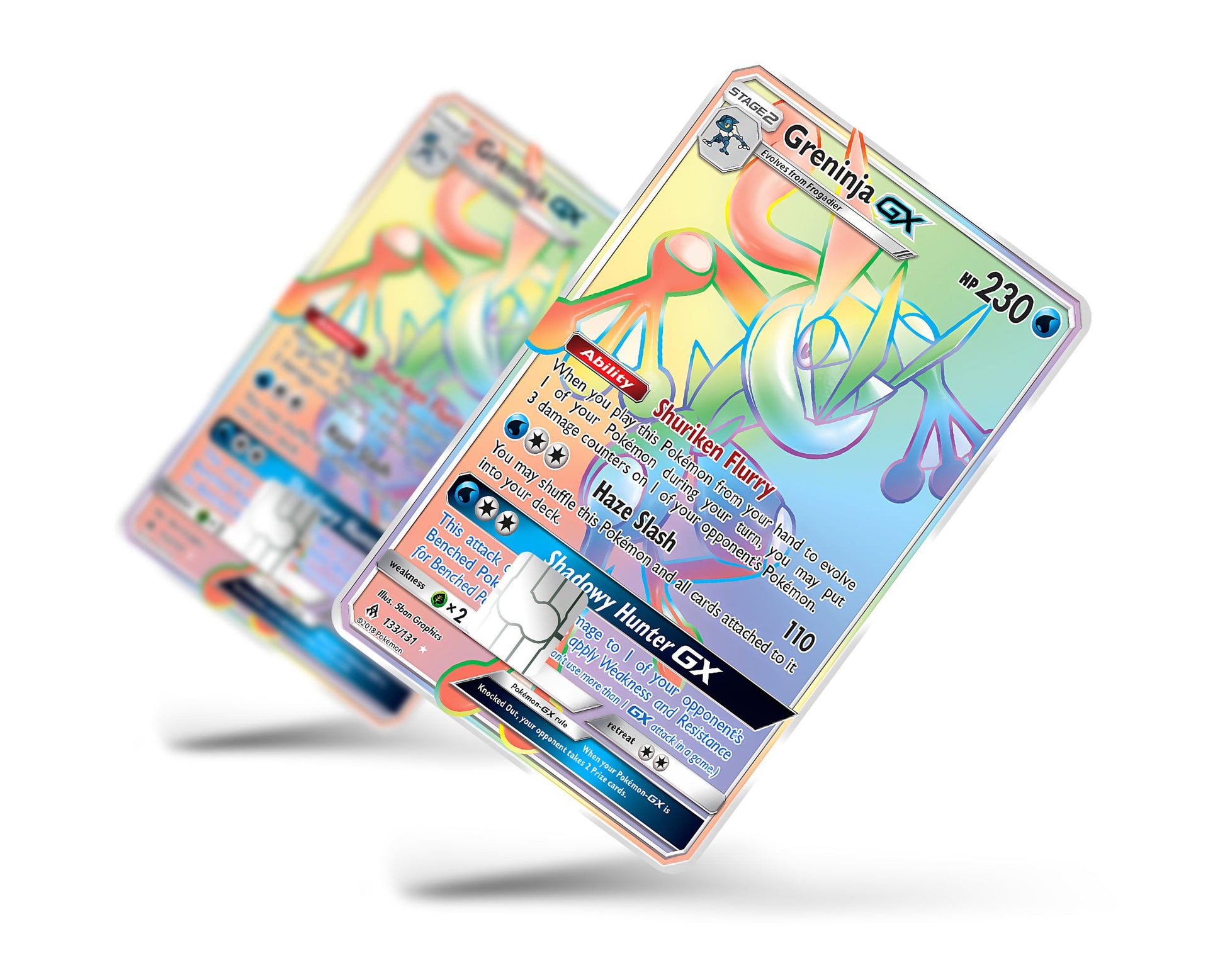 Anime Town Creations Credit Card Rainbow Greninja Pokemon Card Full Skins - Anime Pokemon Credit Card Skin