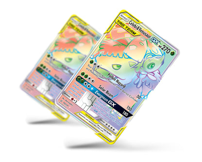 Anime Town Creations Credit Card Rainbow Venusaur Celebi Pokemon Card Full Skins - Anime Pokemon Credit Card Skin