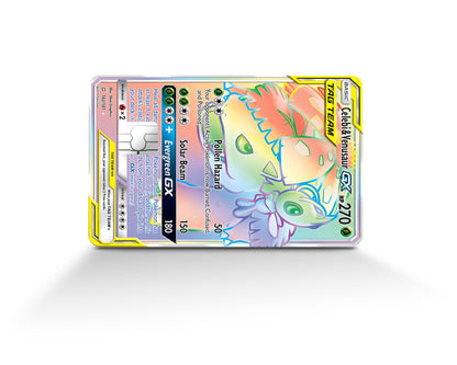 Anime Town Creations Credit Card Rainbow Venusaur Celebi Pokemon Card Full Skins - Anime Pokemon Credit Card Skin