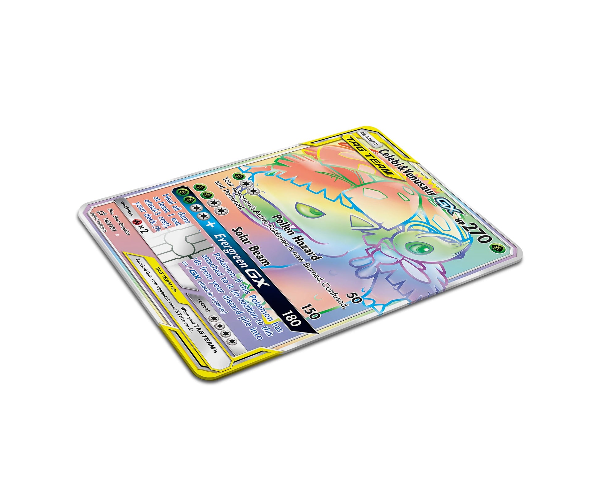 Anime Town Creations Credit Card Rainbow Venusaur Celebi Pokemon Card Full Skins - Anime Pokemon Credit Card Skin