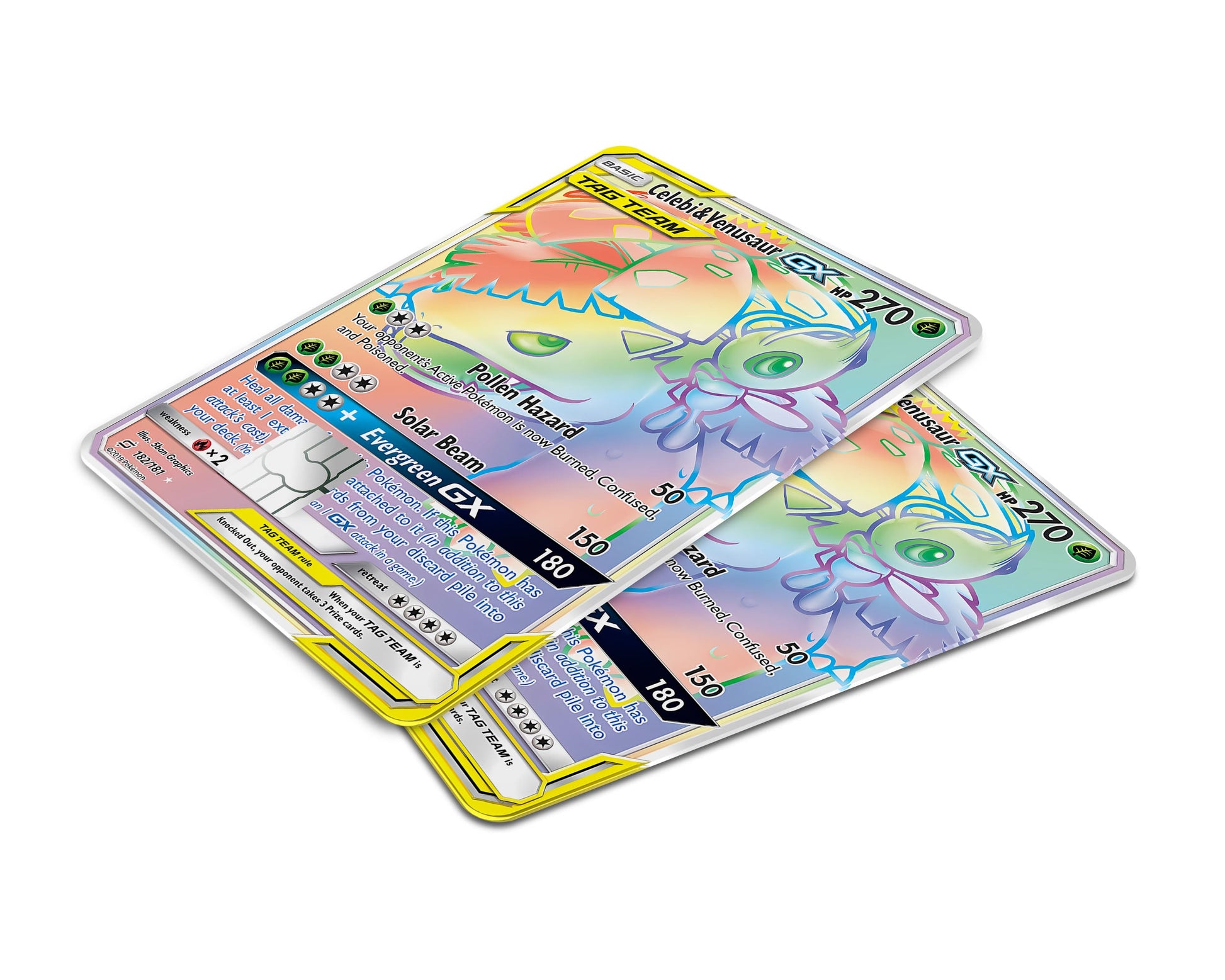 Anime Town Creations Credit Card Rainbow Venusaur Celebi Pokemon Card Window Skins - Anime Pokemon Credit Card Skin