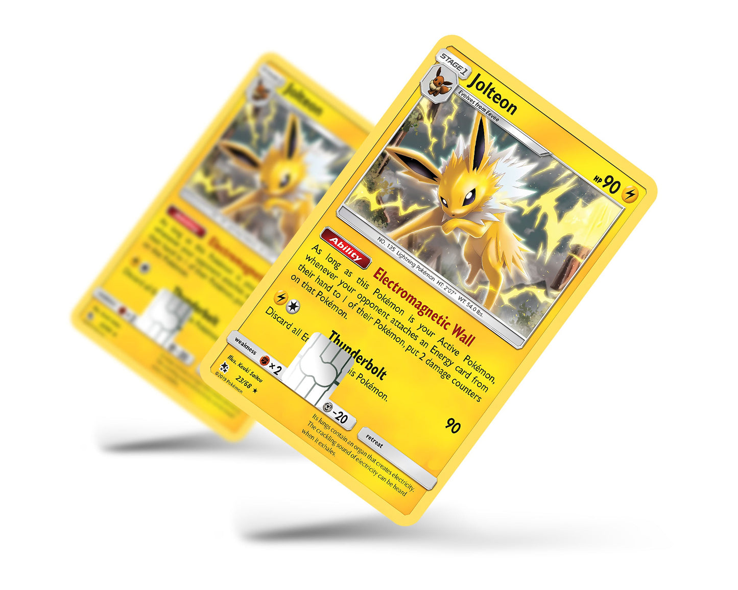 Anime Town Creations Credit Card Cute Jolteon Pokemon Card Full Skins - Anime Pokemon Credit Card Skin