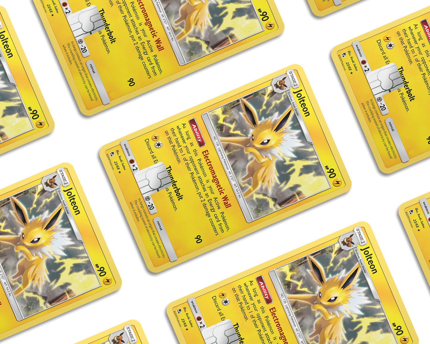 Anime Town Creations Credit Card Cute Jolteon Pokemon Card Window Skins - Anime Pokemon Credit Card Skin