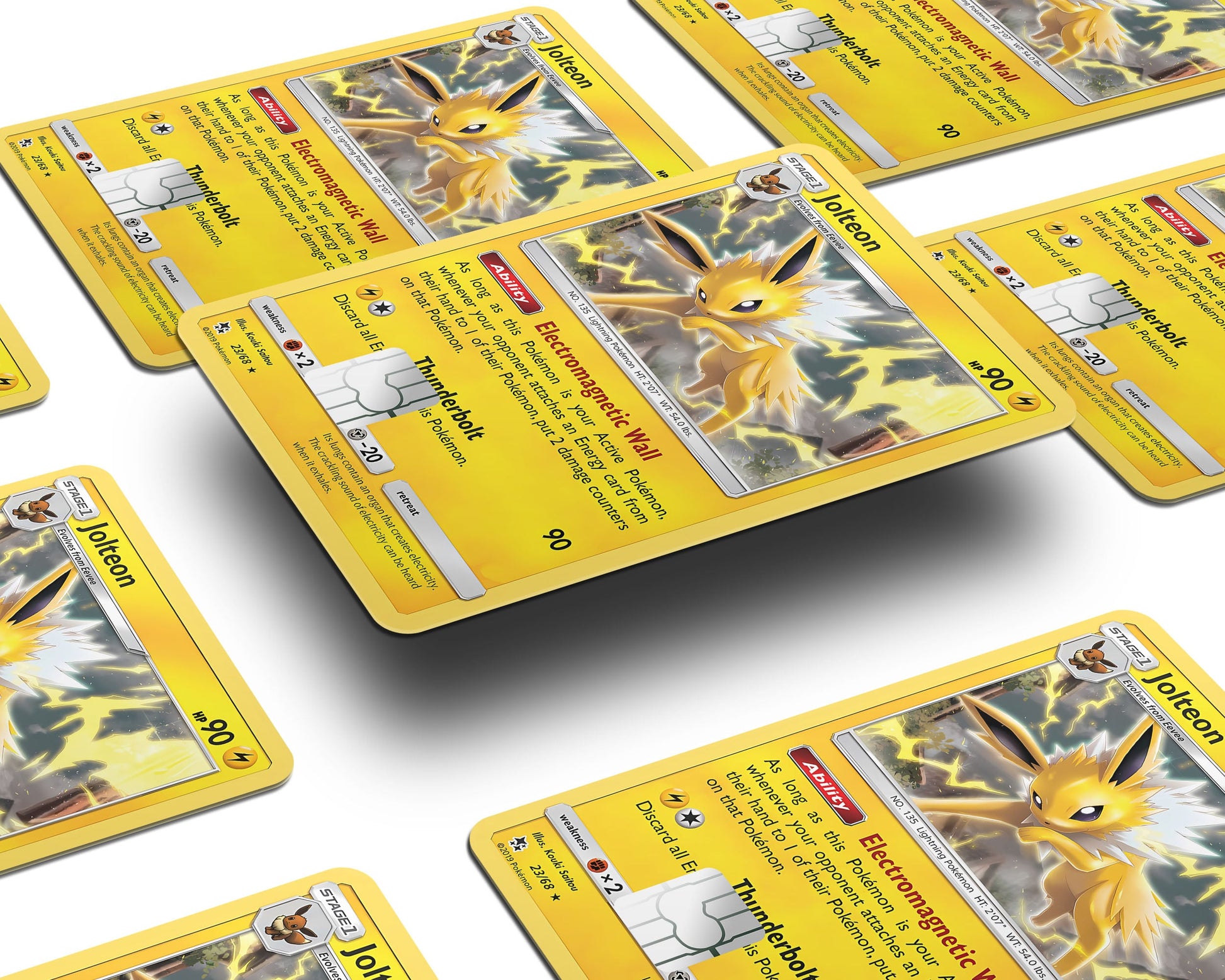 Anime Town Creations Credit Card Cute Jolteon Pokemon Card Window Skins - Anime Pokemon Credit Card Skin