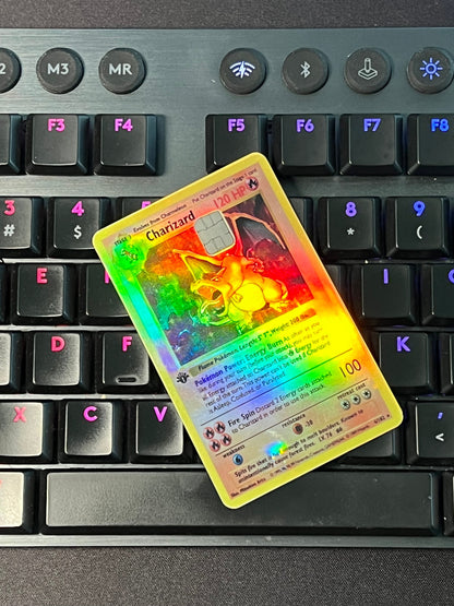 Anime Town Creations Holographic Credit Card Charizard Pokemon Card Full Skins - Anime Pokemon Holographic Credit Card Skin