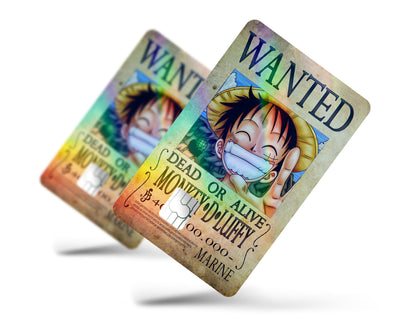 One Piece Luffy Wanted Poster Holographic Credit Card Skin