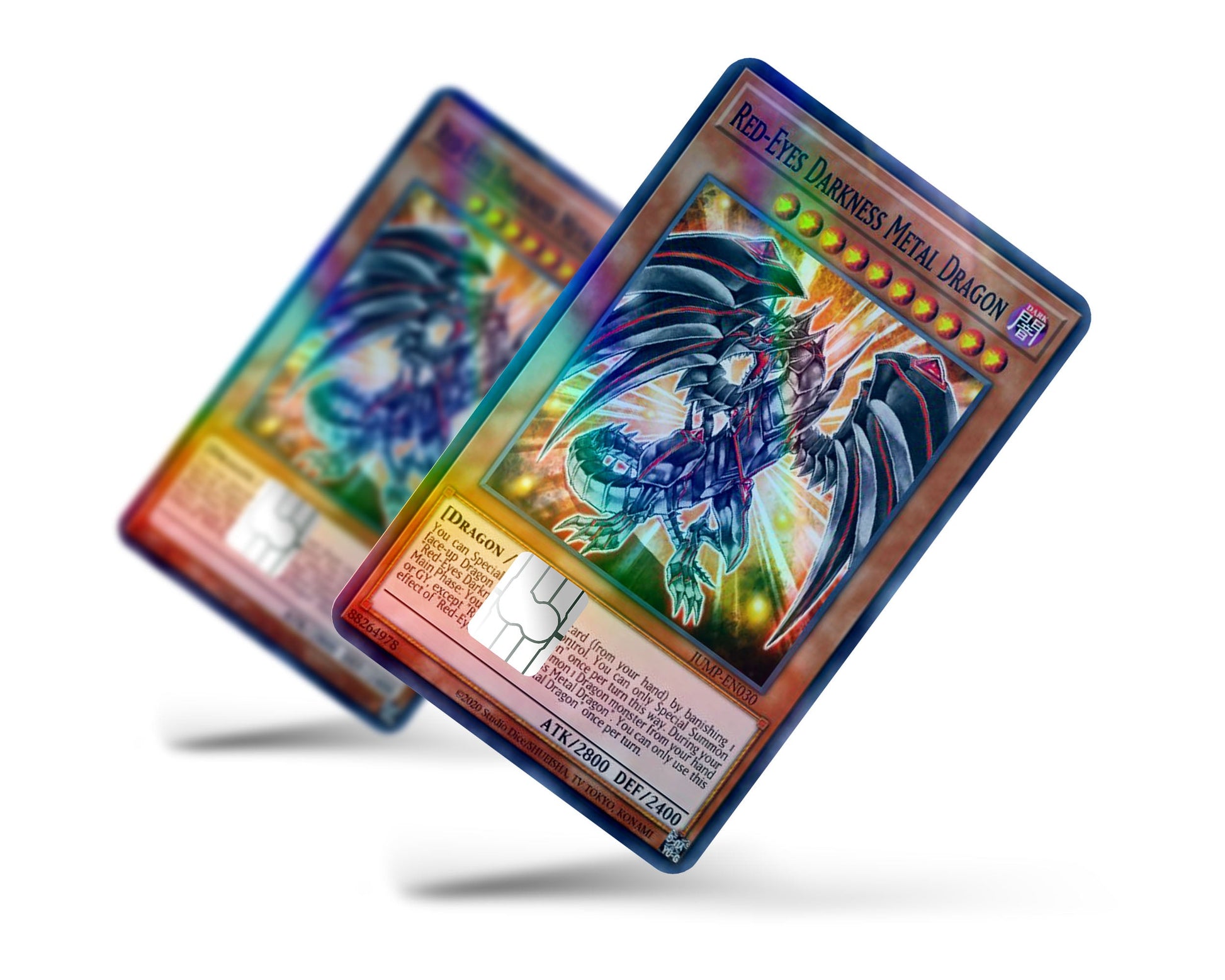 Anime Town Creations Holographic Credit Card Yugioh Red Eyes Darkness Metal Dragon Full Skins - Anime Yu-Gi-Oh Holographic Credit Card Skin