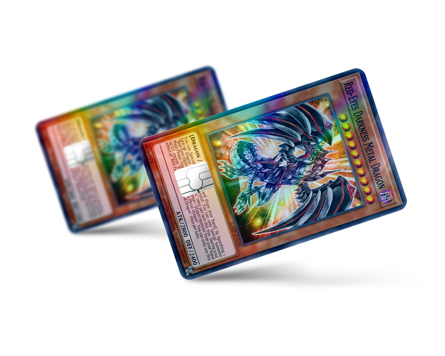 Anime Town Creations Holographic Credit Card Yugioh Red Eyes Darkness Metal Dragon Full Skins - Anime Yu-Gi-Oh Holographic Credit Card Skin