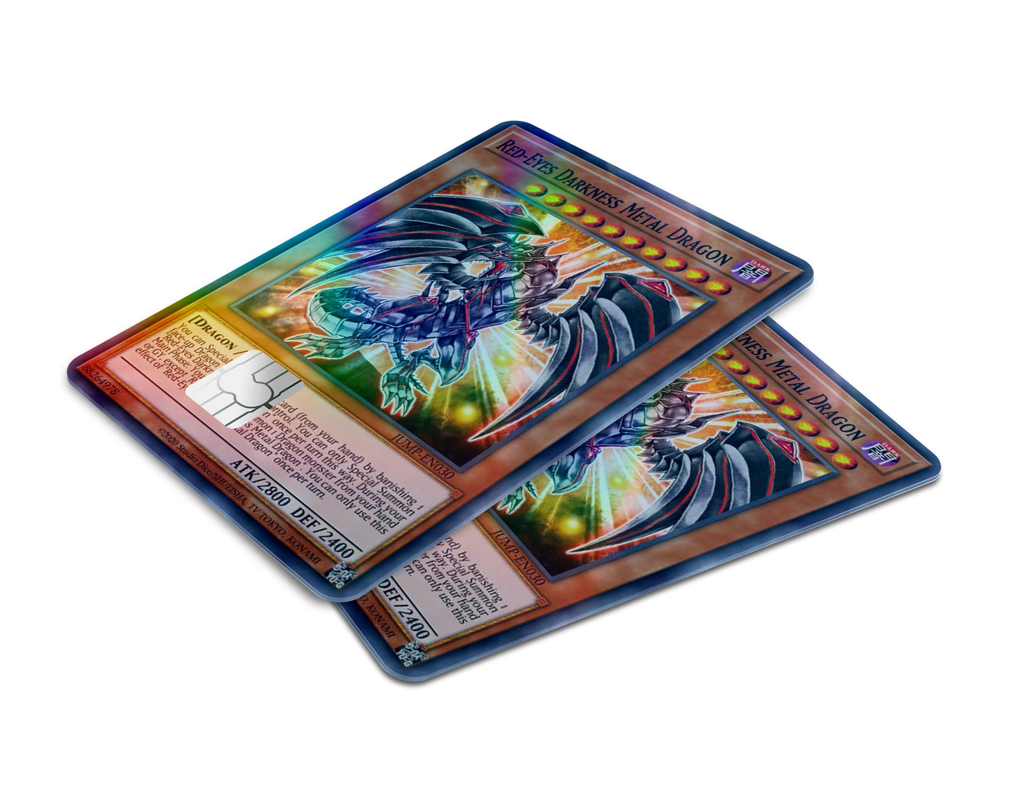 Anime Town Creations Holographic Credit Card Yugioh Red Eyes Darkness Metal Dragon Window Skins - Anime Yu-Gi-Oh Holographic Credit Card Skin