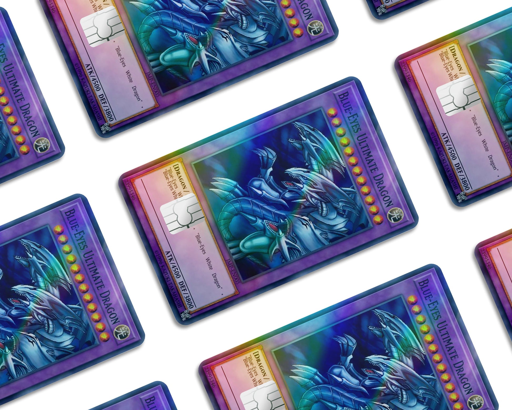 Anime Town Creations Holographic Credit Card Yugioh Blue Eyes Ultimate Dragon Window Skins - Anime Yu-Gi-Oh Holographic Credit Card Skin