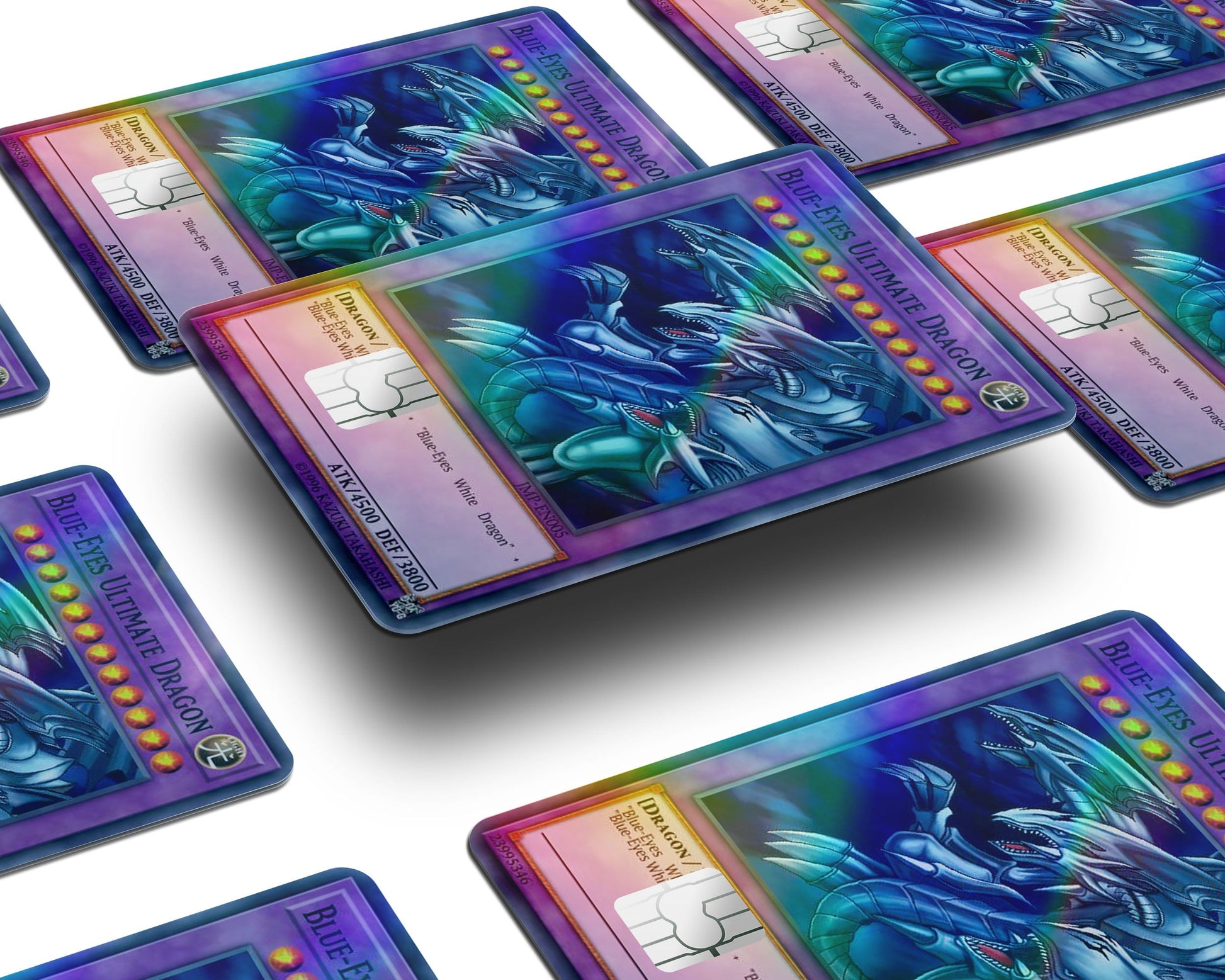 Anime Town Creations Holographic Credit Card Yugioh Blue Eyes Ultimate Dragon Window Skins - Anime Yu-Gi-Oh Holographic Credit Card Skin