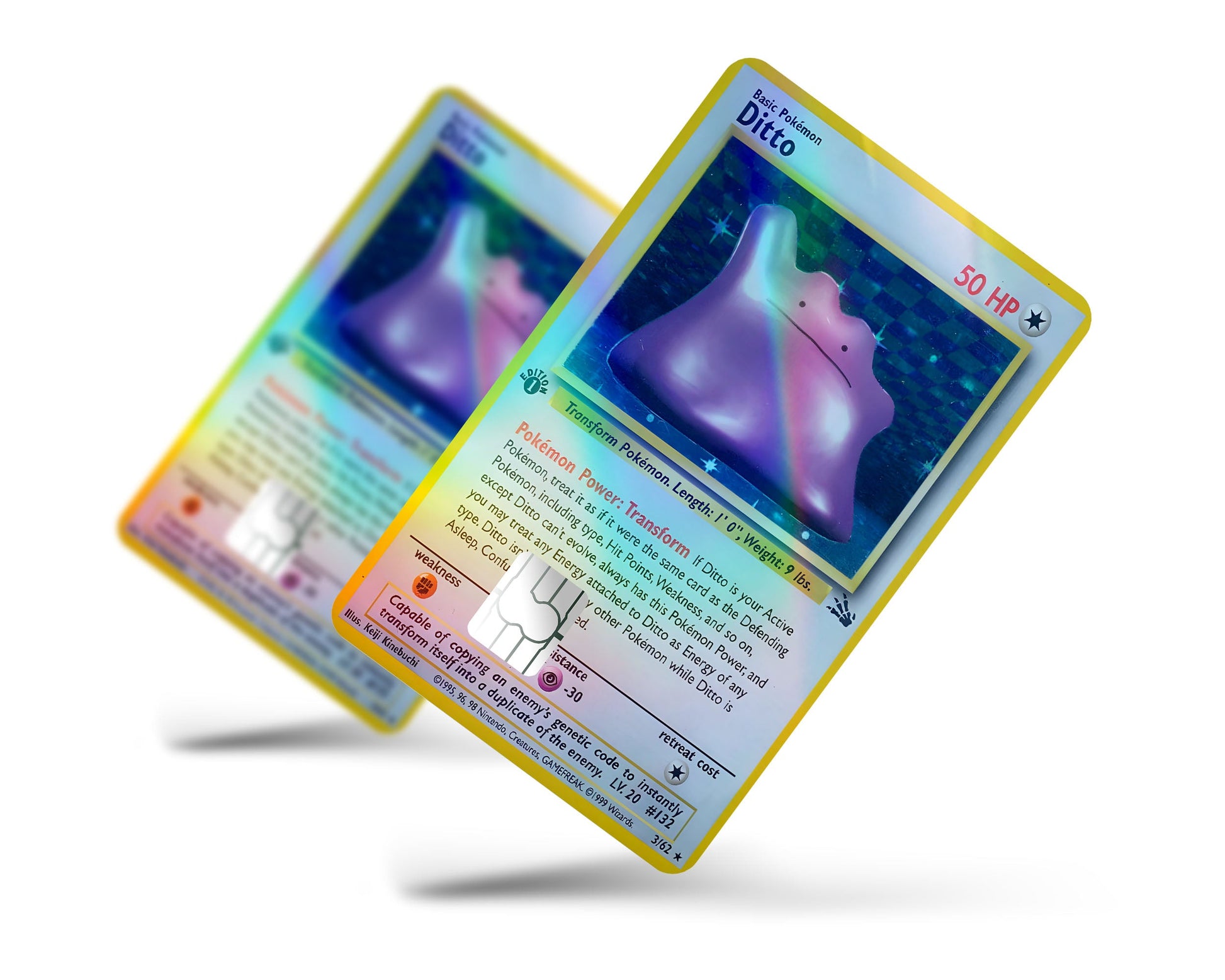 Anime Town Creations Holographic Credit Card Ditto Pokemon Card Full Skins - Anime Pokemon Holographic Credit Card Skin