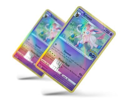 Anime Town Creations Holographic Credit Card Cute Sylveon Pokemon Card Full Skins - Anime Pokemon Holographic Credit Card Skin