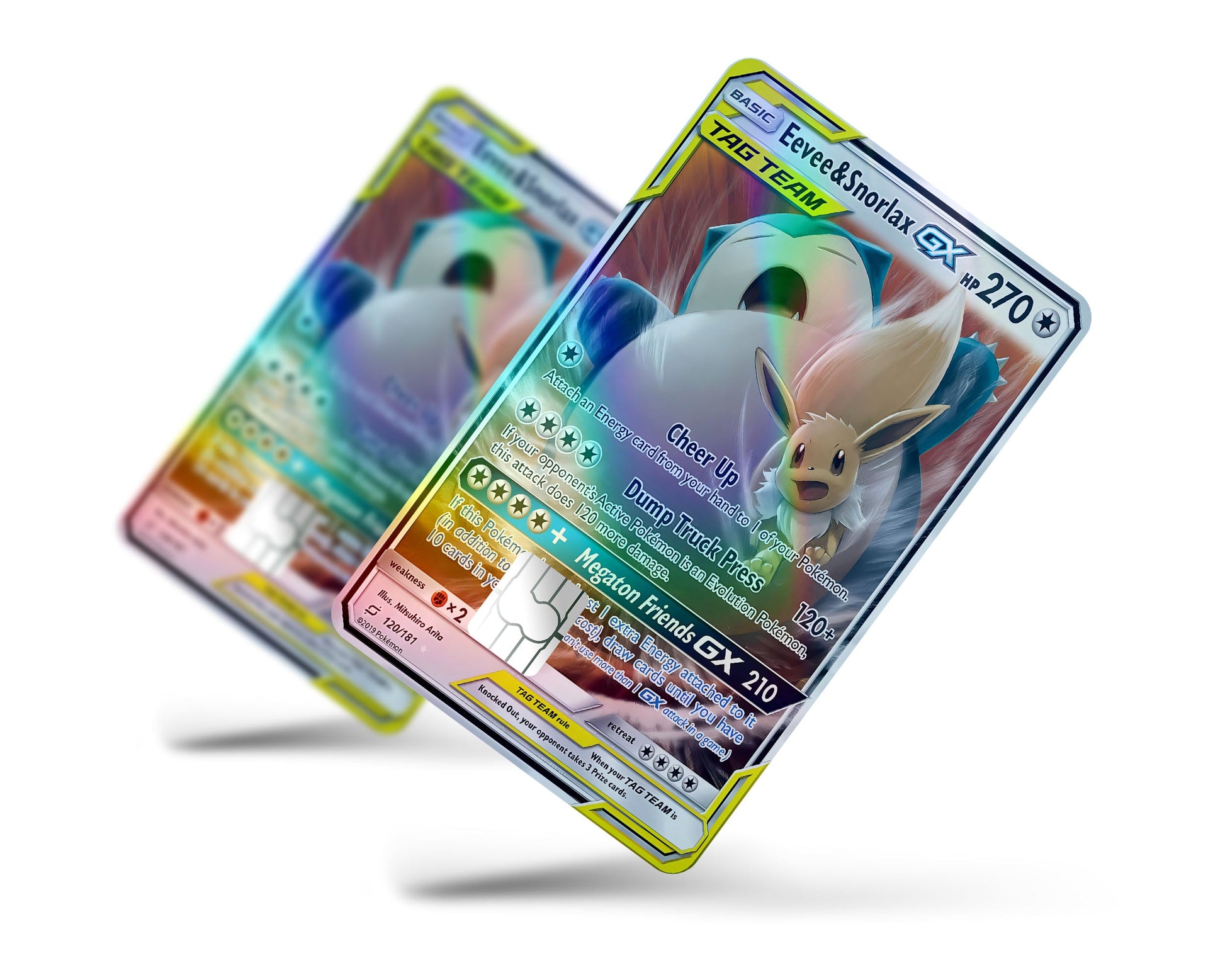 Anime Town Creations Holographic Credit Card Tag Eevee & Snorlax Pokemon Card Full Skins - Anime Pokemon Holographic Credit Card Skin