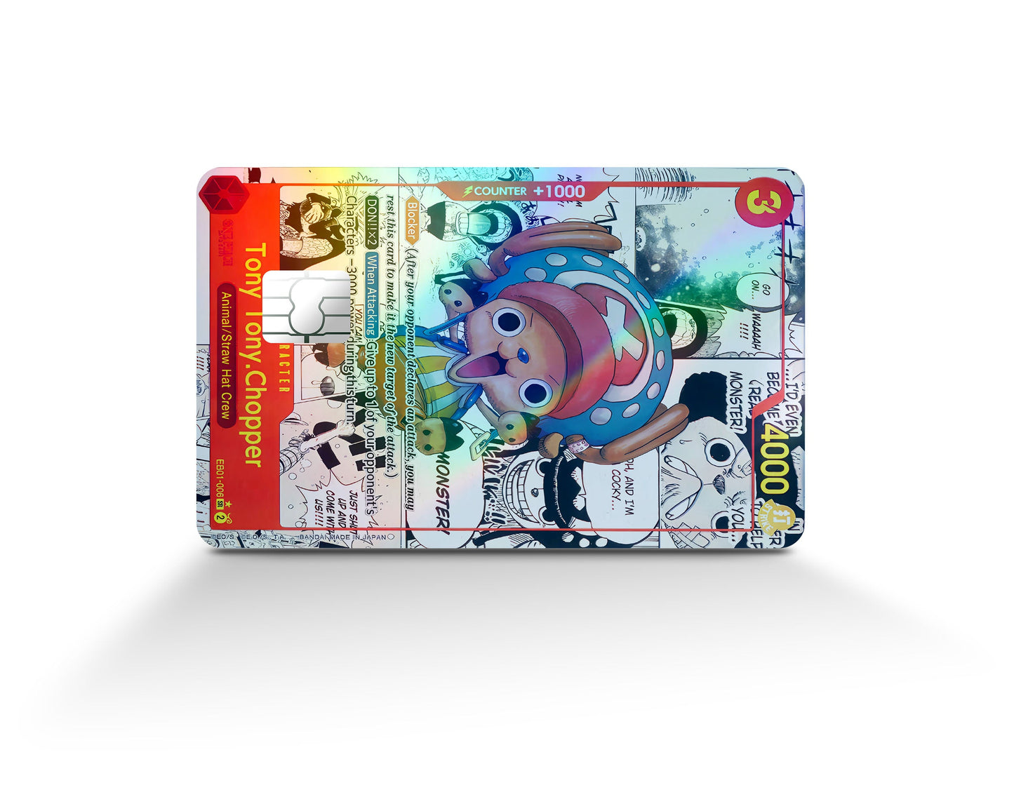 Anime Town Creations Holographic Credit Card Tony Tony Chopper Manga One Piece Card Full Skins - Anime One Piece Holographic Credit Card Skin