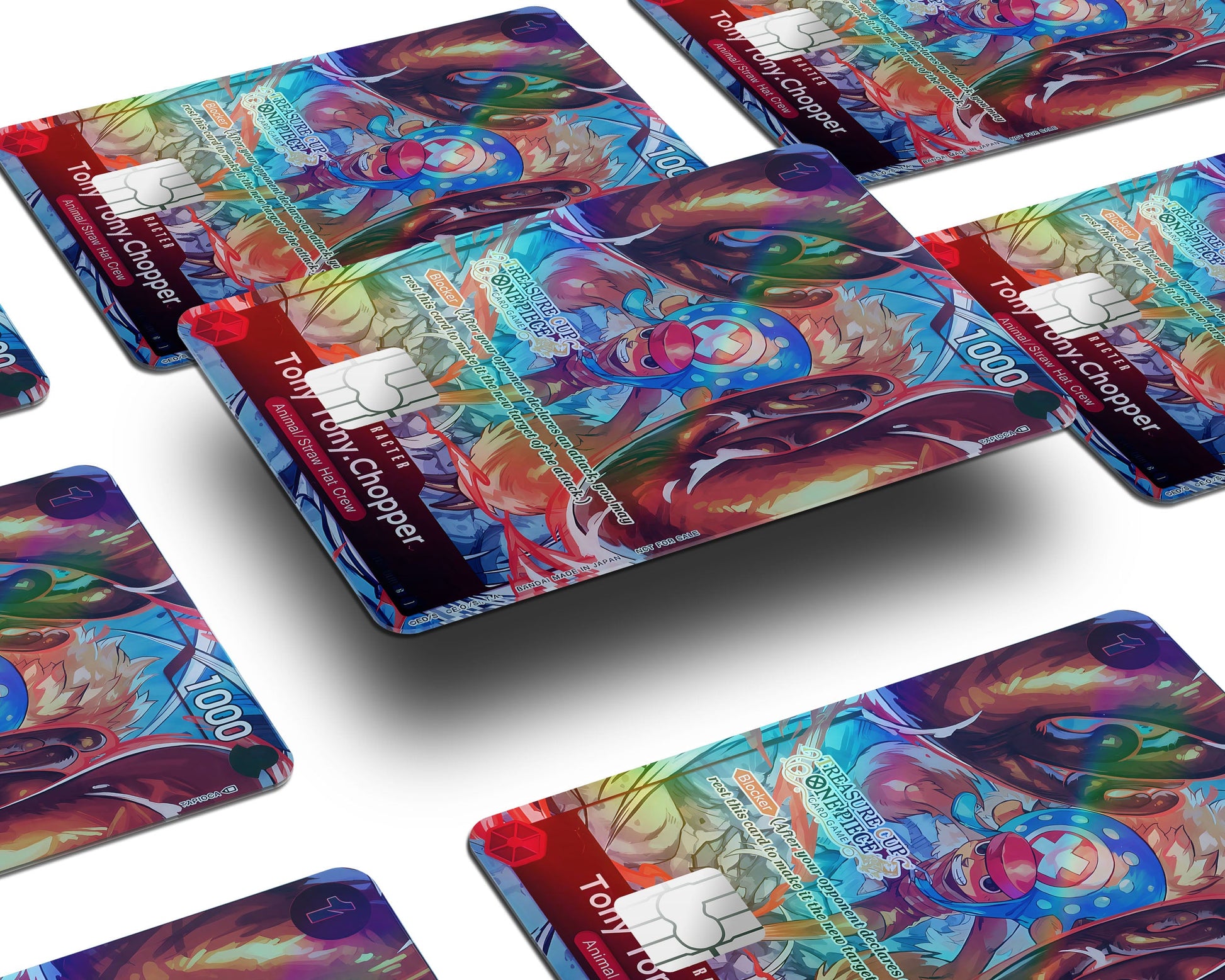 Anime Town Creations Holographic Credit Card Treasure Cup Chopper One Piece Card Window Skins - Anime One Piece Holographic Credit Card Skin