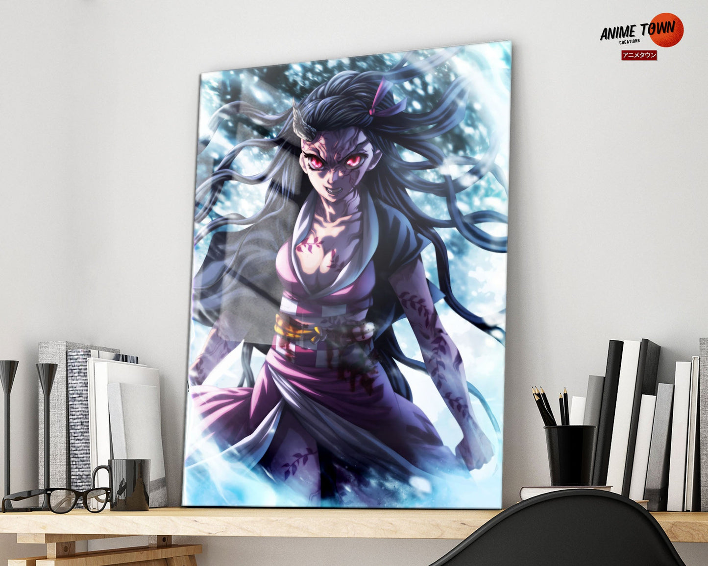 Anime Town Creations Metal Poster Demon Slayer Nezuko Demon Art 16" x 24" Home Goods - Anime Demon Slayer Metal Poster