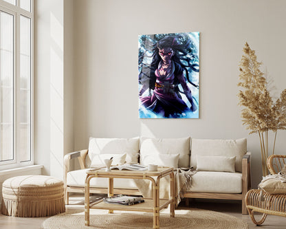 Anime Town Creations Metal Poster Demon Slayer Nezuko Demon Art 5" x 7" Home Goods - Anime Demon Slayer Metal Poster