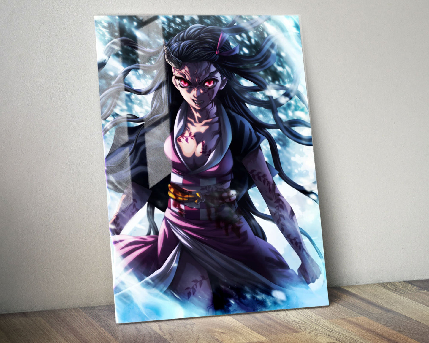 Anime Town Creations Metal Poster Demon Slayer Nezuko Demon Art 5" x 7" Home Goods - Anime Demon Slayer Metal Poster