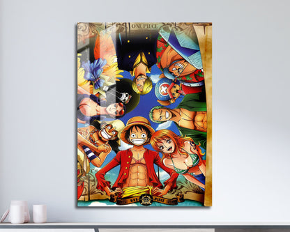 Anime Town Creations Metal Poster One Piece Crew Members 11" x 17" Home Goods - Anime One Piece Metal Poster