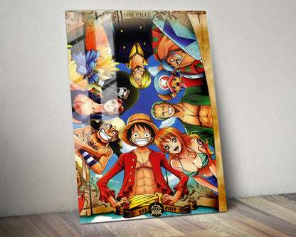 Anime Town Creations Metal Poster One Piece Crew Members 5" x 7" Home Goods - Anime One Piece Metal Poster