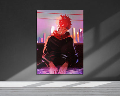 Anime Town Creations Metal Poster Jujutsu Kaisen Yuji Itadori 24" x 36" Home Goods - Anime Jujutsu Kaisen Metal Poster