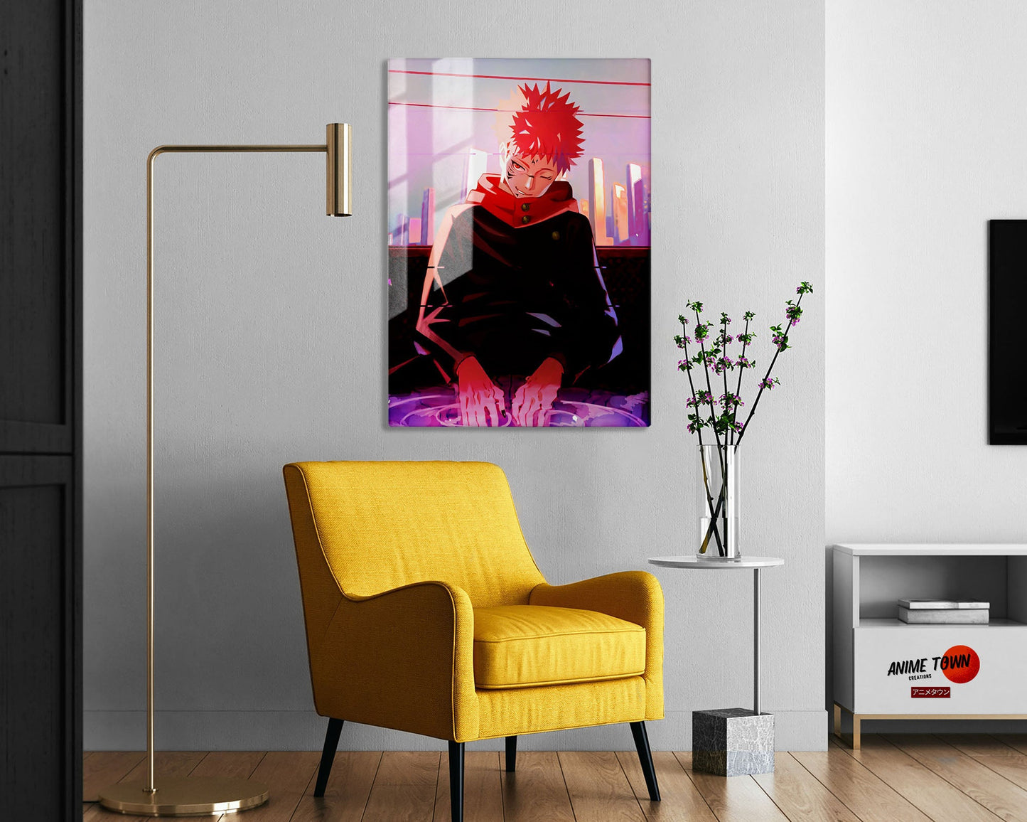 Anime Town Creations Metal Poster Jujutsu Kaisen Yuji Itadori 5" x 7" Home Goods - Anime Jujutsu Kaisen Metal Poster