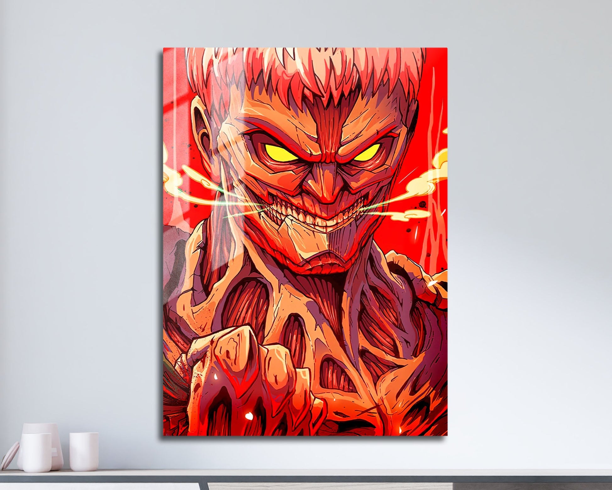 Anime Town Creations Metal Poster Attack on Titan Armored Titan 11" x 17" Home Goods - Anime Attack on Titan Metal Poster