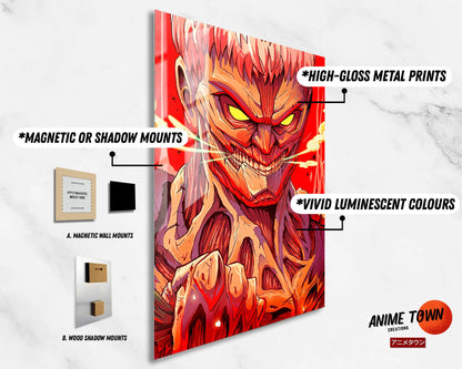 Anime Town Creations Metal Poster Attack on Titan Armored Titan 11" x 17" Home Goods - Anime Attack on Titan Metal Poster