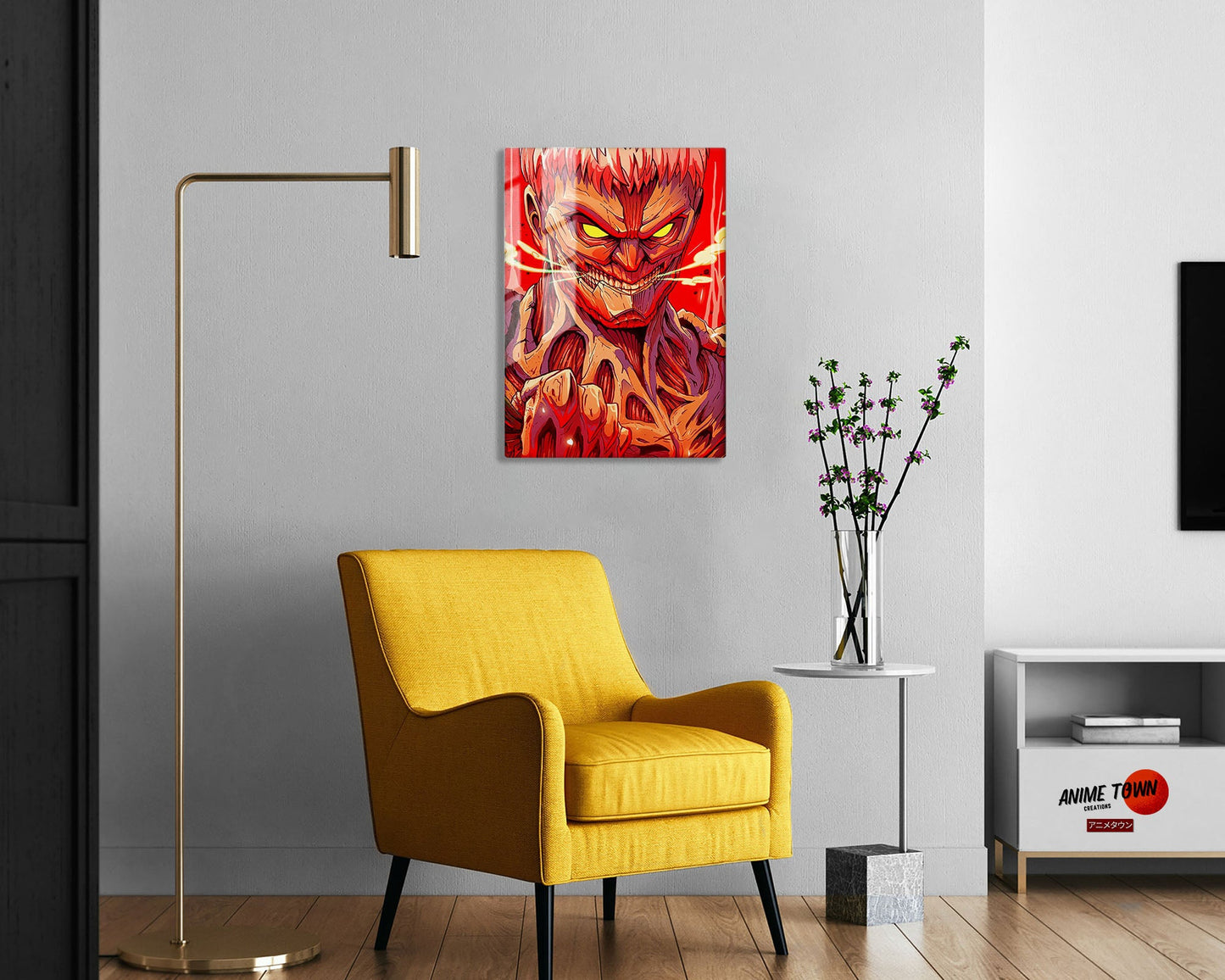 Anime Town Creations Metal Poster Attack on Titan Armored Titan 5" x 7" Home Goods - Anime Attack on Titan Metal Poster