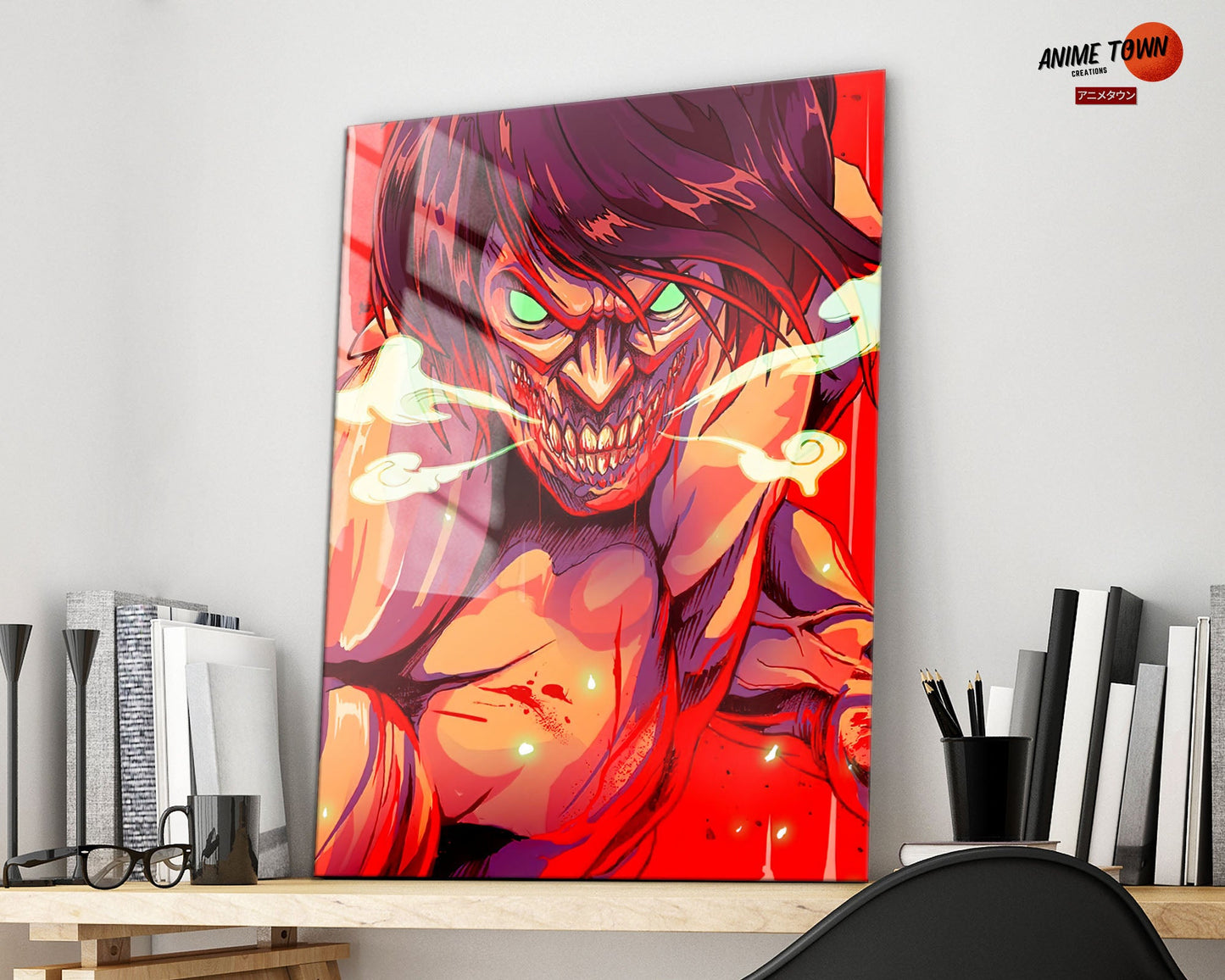 Anime Town Creations Metal Poster Attack on Titan Attack Titan 16" x 24" Home Goods - Anime Attack on Titan Metal Poster