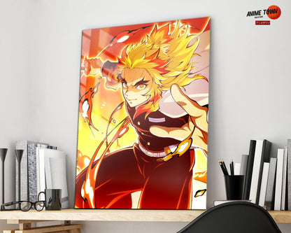 Anime Town Creations Metal Poster Demon Slayer Rengoku Kyojuro 16" x 24" Home Goods - Anime Demon Slayer Metal Poster