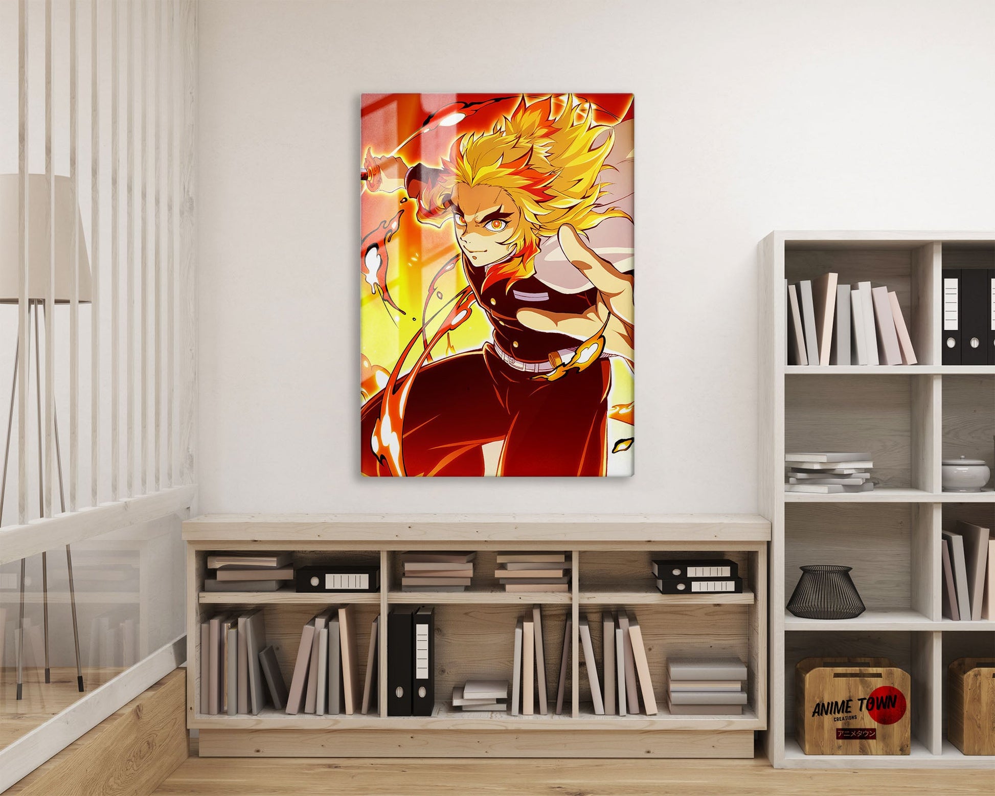 Anime Town Creations Metal Poster Demon Slayer Rengoku Kyojuro 16" x 24" Home Goods - Anime Demon Slayer Metal Poster