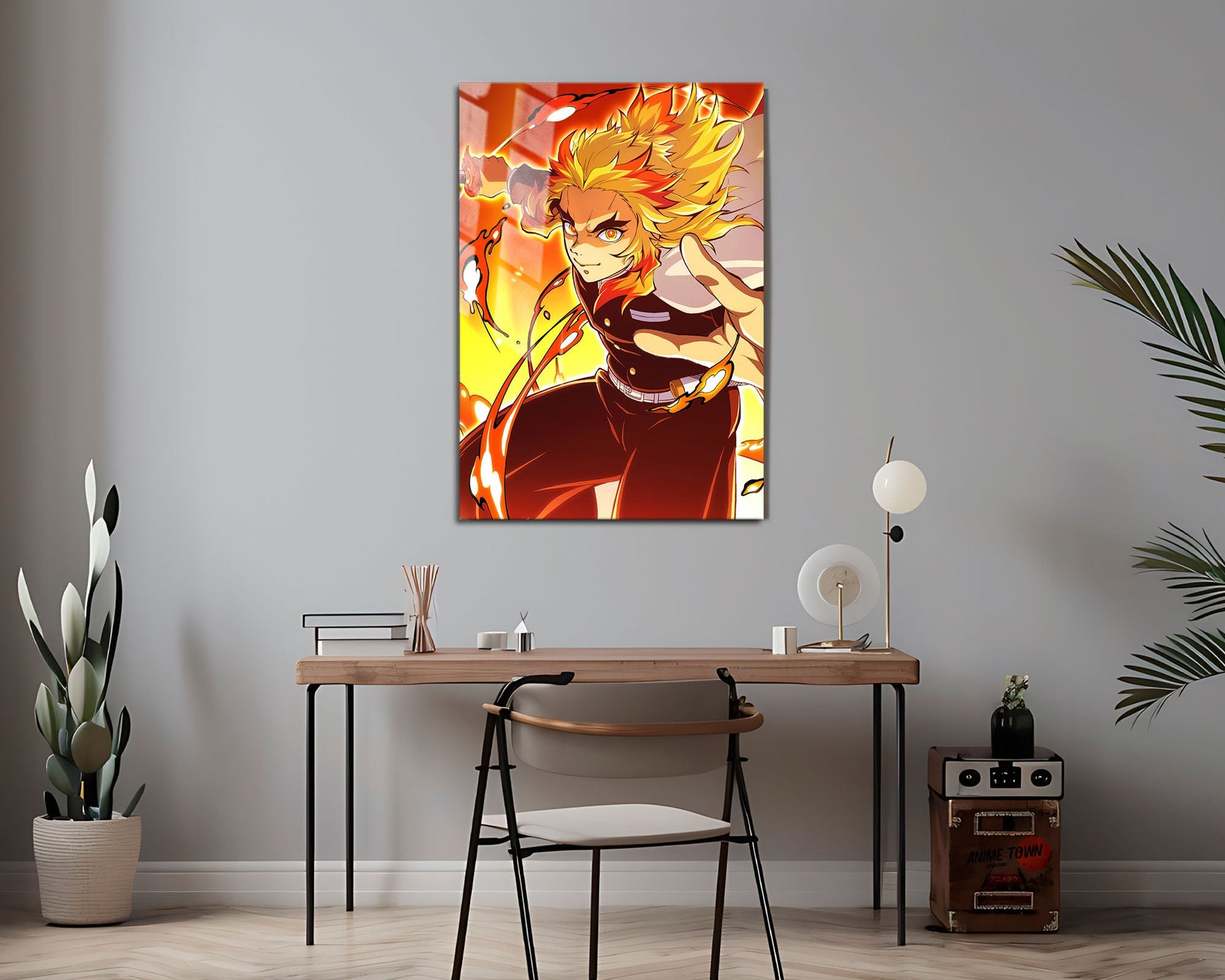 Anime Town Creations Metal Poster Demon Slayer Rengoku Kyojuro 24" x 36" Home Goods - Anime Demon Slayer Metal Poster