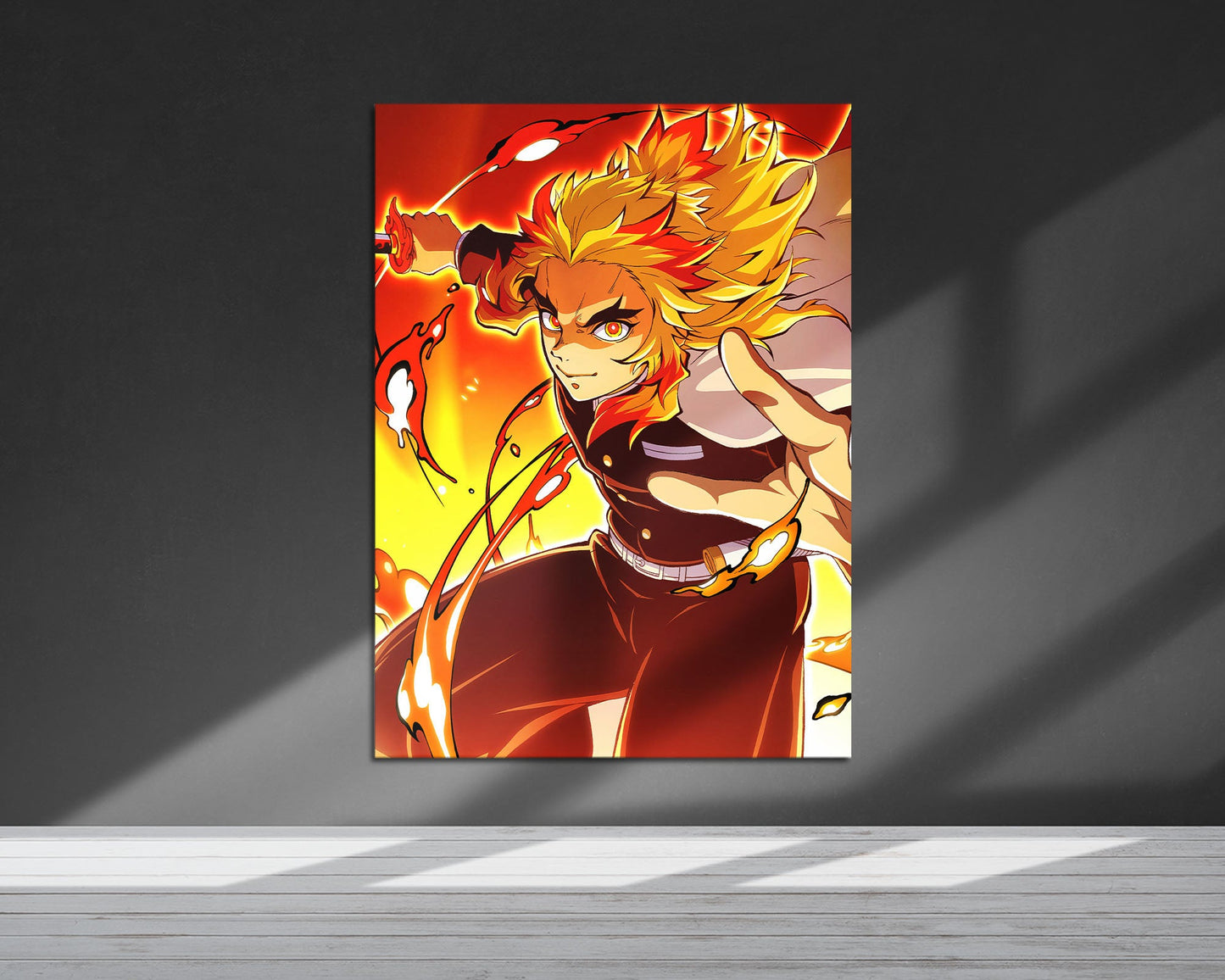 Anime Town Creations Metal Poster Demon Slayer Rengoku Kyojuro 5" x 7" Home Goods - Anime Demon Slayer Metal Poster