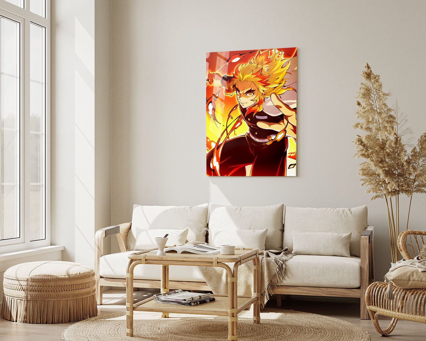 Anime Town Creations Metal Poster Demon Slayer Rengoku Kyojuro 5" x 7" Home Goods - Anime Demon Slayer Metal Poster