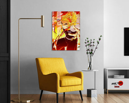 Anime Town Creations Metal Poster Demon Slayer Rengoku Kyojuro 5" x 7" Home Goods - Anime Demon Slayer Metal Poster