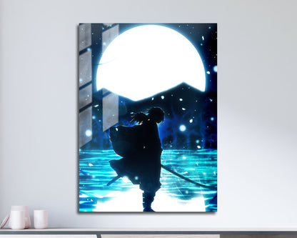 Anime Town Creations Metal Poster Demon Slayer Giyu Tomioka Moonlight 11" x 17" Home Goods - Anime Demon Slayer Metal Poster