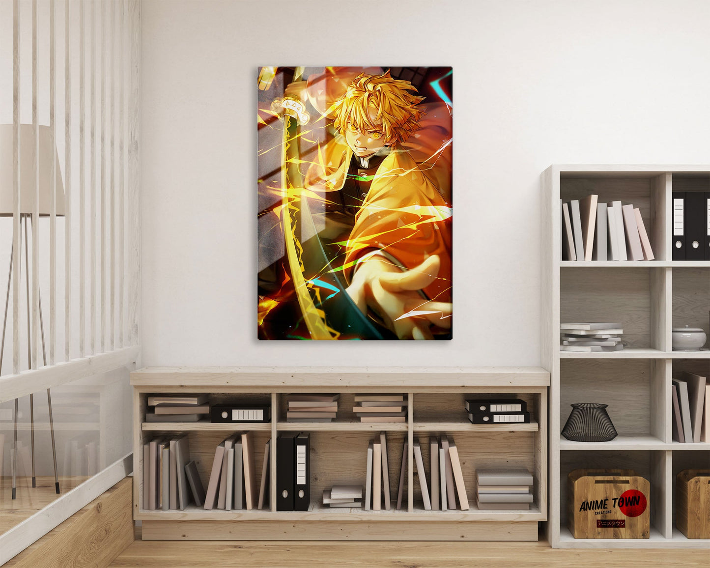 Anime Town Creations Metal Poster Demon Slayer Zenitsu Agatsuma 16" x 24" Home Goods - Anime Demon Slayer Metal Poster