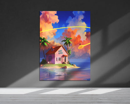 Anime Town Creations Metal Poster Dragon Ball Kame House 5" x 7" Home Goods - Anime Dragon Ball Metal Poster