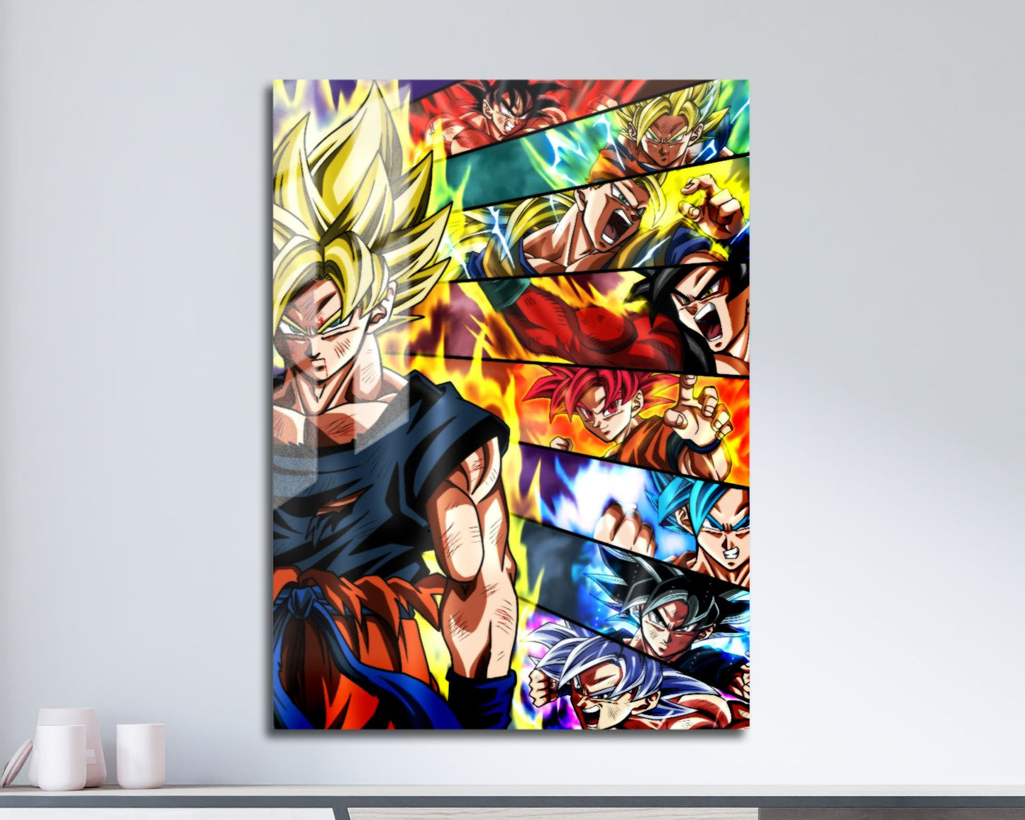 Anime Town Creations Metal Poster Dragon Ball Super Saiyan Forms 11" x 17" Home Goods - Anime Dragon Ball Metal Poster