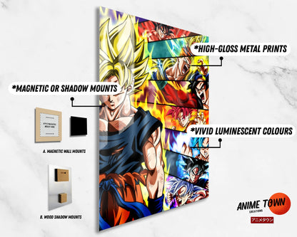 Anime Town Creations Metal Poster Dragon Ball Super Saiyan Forms 11" x 17" Home Goods - Anime Dragon Ball Metal Poster